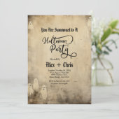  perkament gothic ghost Halloween-feest Kaart (Staand voorkant)