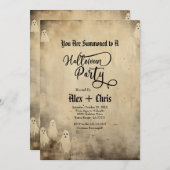  perkament gothic ghost Halloween-feest Kaart (Voorkant / Achterkant)