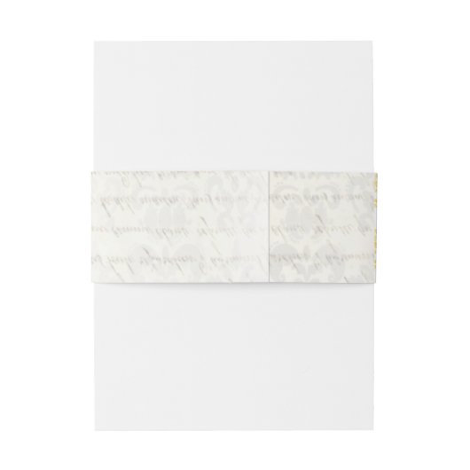 Perkament, goud en wit damast bruiloft uitnodigingen wikkel (Achterkant Voorbeeld)