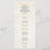 Perkament goud en wit kerk huwelijksprogramma programmakaart (Achterkant)