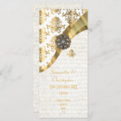 Perkament goud en wit kerk huwelijksprogramma programmakaart (Voorkant / Achterkant)