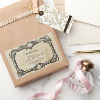 Perkament Handtekening Auteur BookPlate Sjabloon Rechthoekige Sticker