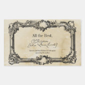 Perkament Handtekening Auteur BookPlate Sjabloon Rechthoekige Sticker (Voorkant)