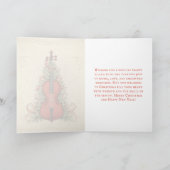  perkament kerstmuziek en cello feestdagen kaart (Binnen)