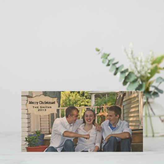  perkament landfoto kerst Kaart (Staand voorkant)