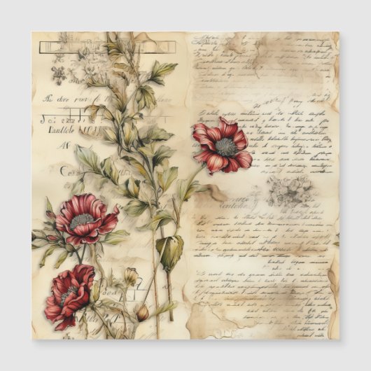  Perkament Liefdesbrief met Bloemen (1) (Voorkant)