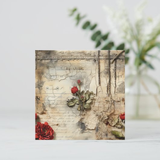  Perkament Liefdesbrief met Bloemen (10) (Staand voorkant)