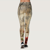 Perkament Liefdesbrief met Bloemen (10) Leggings (Achterkant)