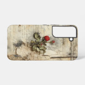  Perkament Liefdesbrief met Bloemen (10) Samsung Galaxy Hoesje (Achterkant horizontaal)