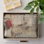  Perkament Liefdesbrief met Bloemen (10) Tissuepapier (Geschenk)