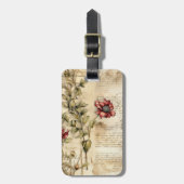 Perkament Liefdesbrief met Bloemen (1) Bagagelabel (Voorkant verticaal)