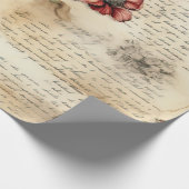 Perkament Liefdesbrief met Bloemen (1) Cadeaupapier (Hoek)