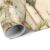 Perkament Liefdesbrief met Bloemen (1) Cadeaupapier (Rol Hoek)