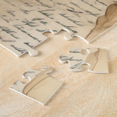 Perkament Liefdesbrief met Bloemen (1) Legpuzzel (Zijkant)