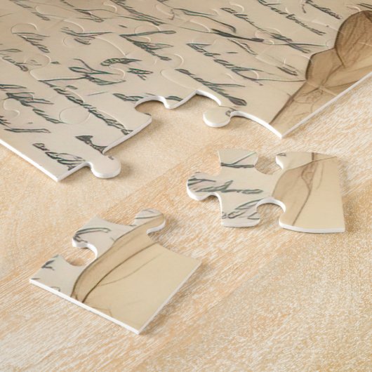  Perkament Liefdesbrief met Bloemen (1) Legpuzzel (Zijkant)