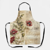  Perkament Liefdesbrief met Bloemen (1) Schort (Voorkant)