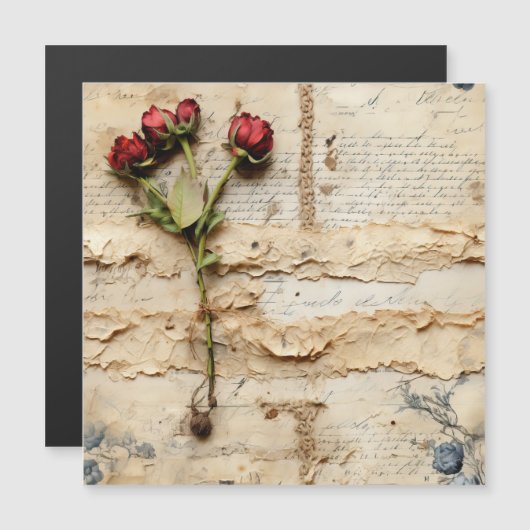 Perkament Liefdesbrief met Bloemen (2) (Voorkant / Achterkant)