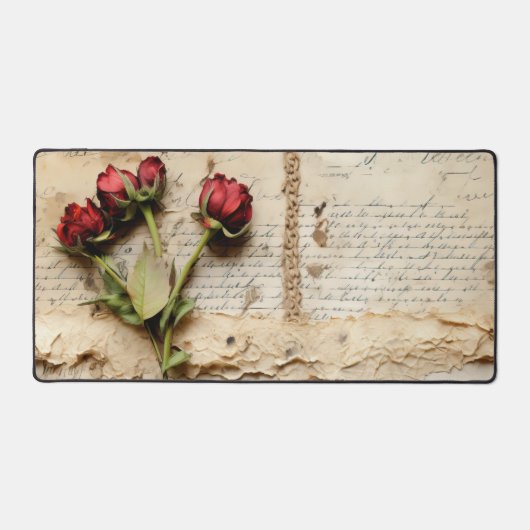  Perkament Liefdesbrief met Bloemen (2) Bureaumat (Voorkant)