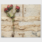  Perkament Liefdesbrief met Bloemen (2) Cadeaupapier (Vlak)