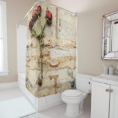  Perkament Liefdesbrief met Bloemen (2) Douchegordijn (In situ)