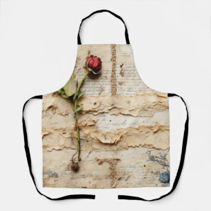 Perkament Liefdesbrief met Bloemen (2) Schort