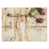 Perkament Liefdesbrief met Bloemen (2) Tafelkleed (Voorkant (Horizontaal))