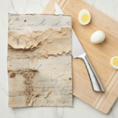  Perkament Liefdesbrief met Bloemen (2) Theedoek (Quarter Fold)