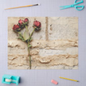 Perkament Liefdesbrief met Bloemen (2) Tissuepapier (Craft)