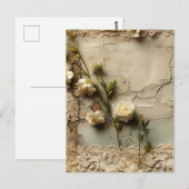 Perkament Liefdesbrief met Bloemen (3) Briefkaart (Voorkant / Achterkant)