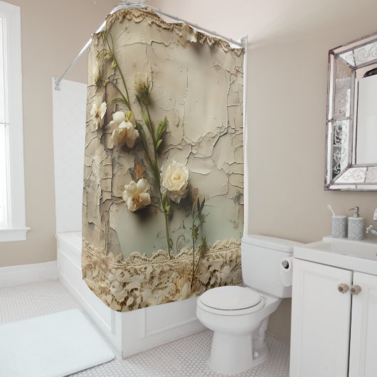  Perkament Liefdesbrief met Bloemen (3) Douchegordijn (In situ)