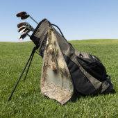 Perkament Liefdesbrief met Bloemen (3) Golfhanddoek (Groen)