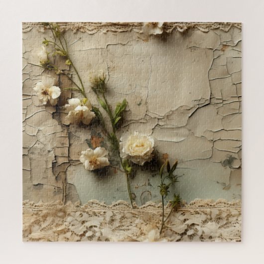 Perkament Liefdesbrief met Bloemen (3) Legpuzzel (Verticaal)