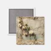 Perkament Liefdesbrief met Bloemen (3) Magneet (Voorkant / Achterkant)