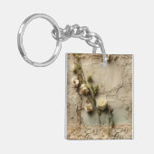 Perkament Liefdesbrief met Bloemen (3) Sleutelhanger (Voorkant Links)