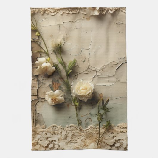  Perkament Liefdesbrief met Bloemen (3) Theedoek (Verticaal)