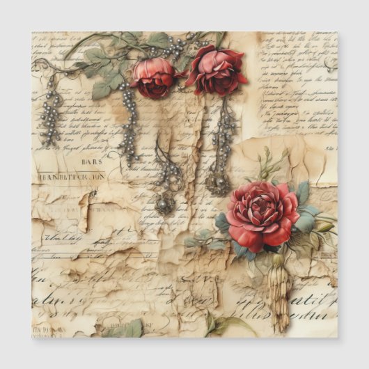  Perkament Liefdesbrief met Bloemen (4) (Voorkant)