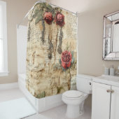 Perkament Liefdesbrief met Bloemen (4) Douchegordijn (In situ)