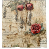  Perkament Liefdesbrief met Bloemen (4) Douchegordijn (Voorkant)