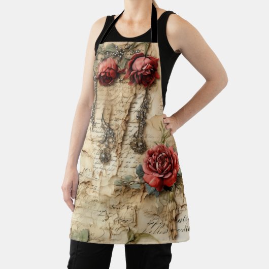  Perkament Liefdesbrief met Bloemen (4) Schort (Insitu)