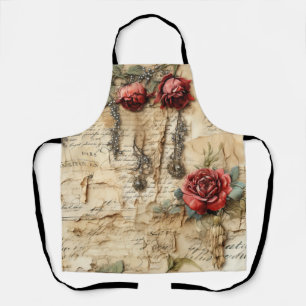 Perkament Liefdesbrief met Bloemen (4) Schort