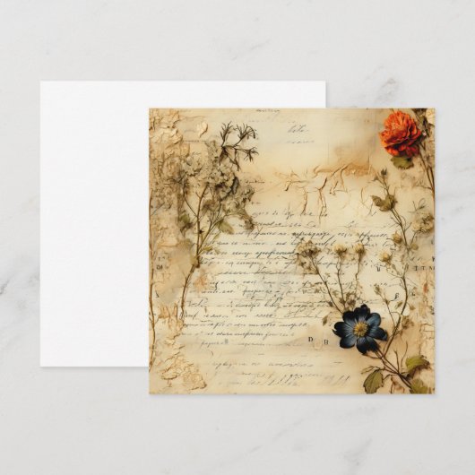  Perkament Liefdesbrief met Bloemen (5) (Voorkant / Achterkant)