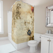 Perkament Liefdesbrief met Bloemen (5) Douchegordijn (In situ)