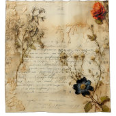  Perkament Liefdesbrief met Bloemen (5) Douchegordijn (Voorkant)