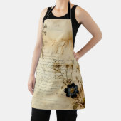 Perkament Liefdesbrief met Bloemen (5) Schort (Insitu)