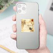 Perkament Liefdesbrief met Bloemen (5) Sticker (Telefoon)