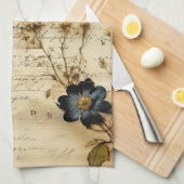  Perkament Liefdesbrief met Bloemen (5) Theedoek (Quarter Fold)