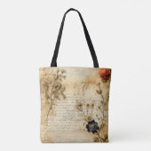  Perkament Liefdesbrief met Bloemen (5) Tote Bag (Achterkant)