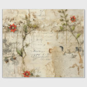 Perkament Liefdesbrief met Bloemen (6) Cadeaupapier (Vlak)