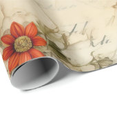  Perkament Liefdesbrief met Bloemen (6) Cadeaupapier (Rol Hoek)