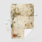  Perkament Liefdesbrief met Bloemen (6) Golfhanddoek (Insitu)